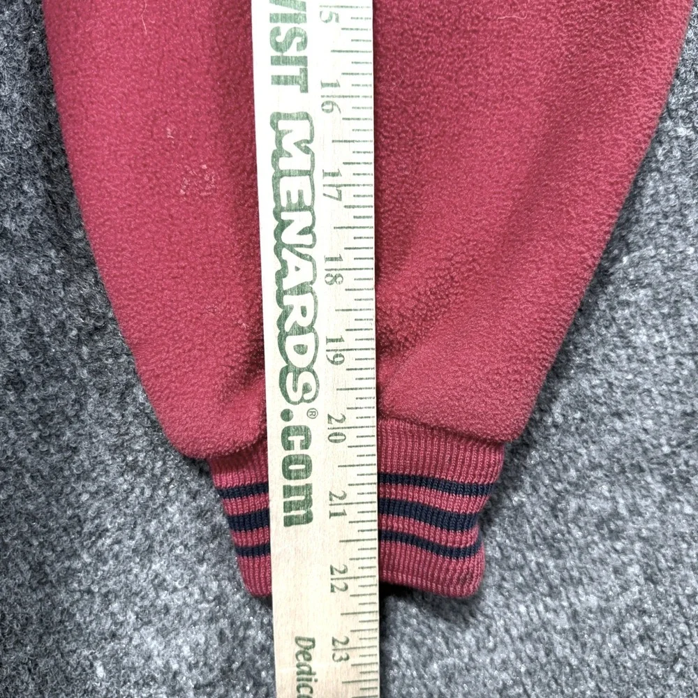 L.L. Bean Fleece Sweatshirt Mens XL Red Striped Trim Vintage Made in USA 90s